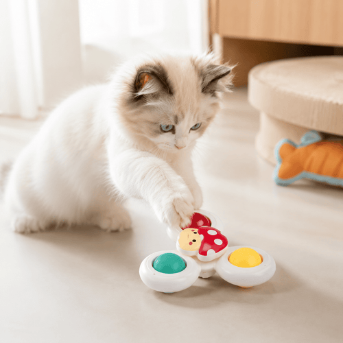 Interactive Suction Cup Cat Spinner Toy for Window & Glass | Rotating Cat Enrichment Toy