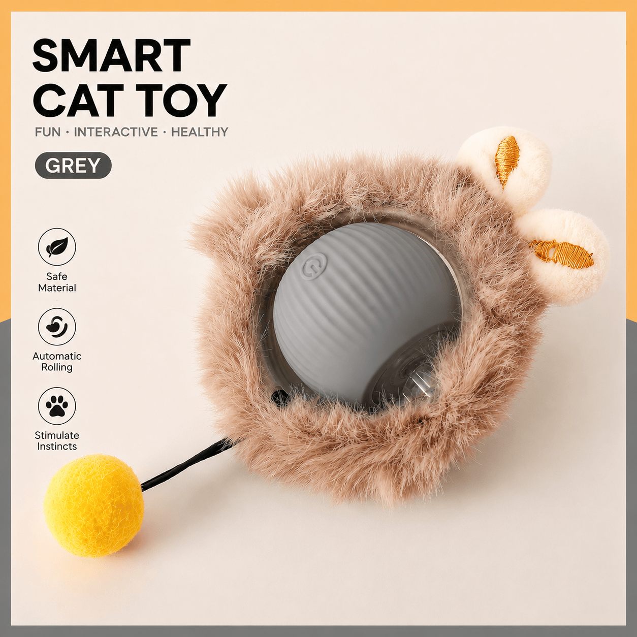 Plush Rolling Fun Ball – Smart Interactive Pet Toy for Dogs & Cats