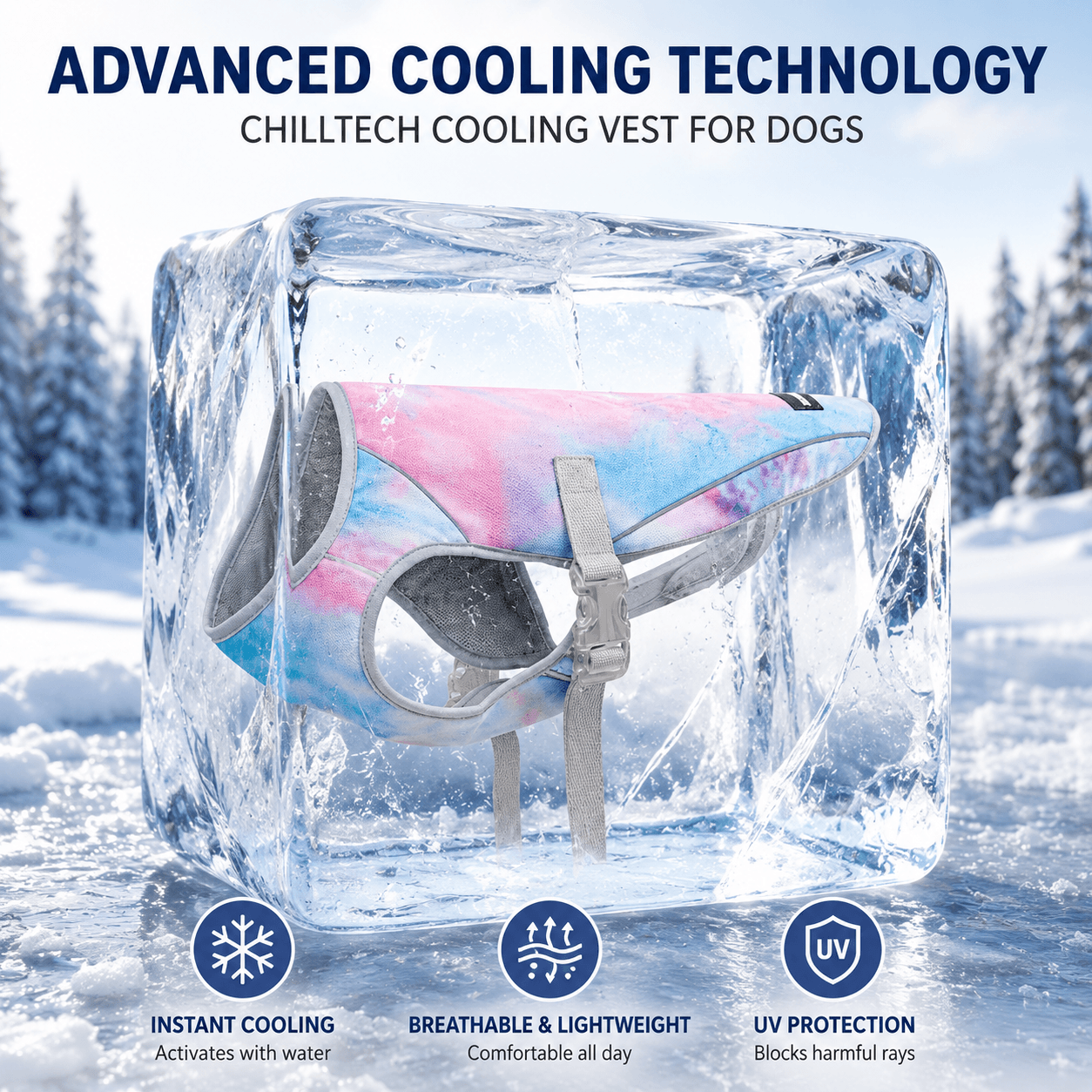 Dog Cooling Vest for Hot Weather – Lightweight Evaporative Cooling & UV Protection Vest Fursera