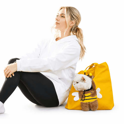 Cute Character Pet Carrier Tote Bag – Canvas Shoulder Bag for Cats & Small Dogs Fursera