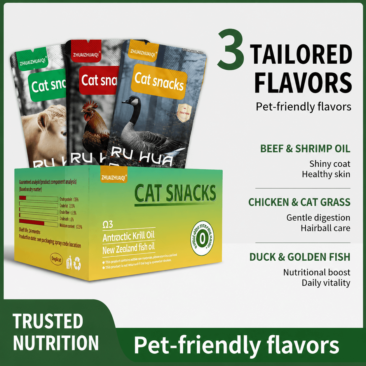 Trace Element Nutrition Pack for Cats & Dogs – Premium Meat Treats with Krill Oil & Fish Oil Fursera