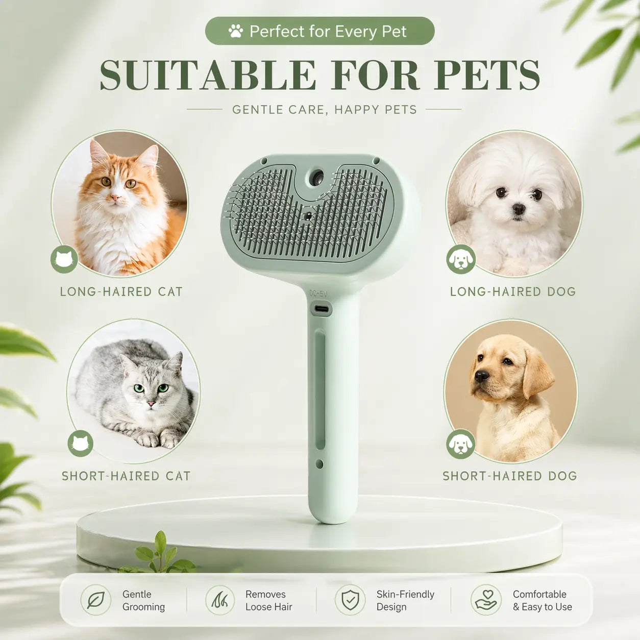 2 in 1 Pet Spray Hair Removal Comb