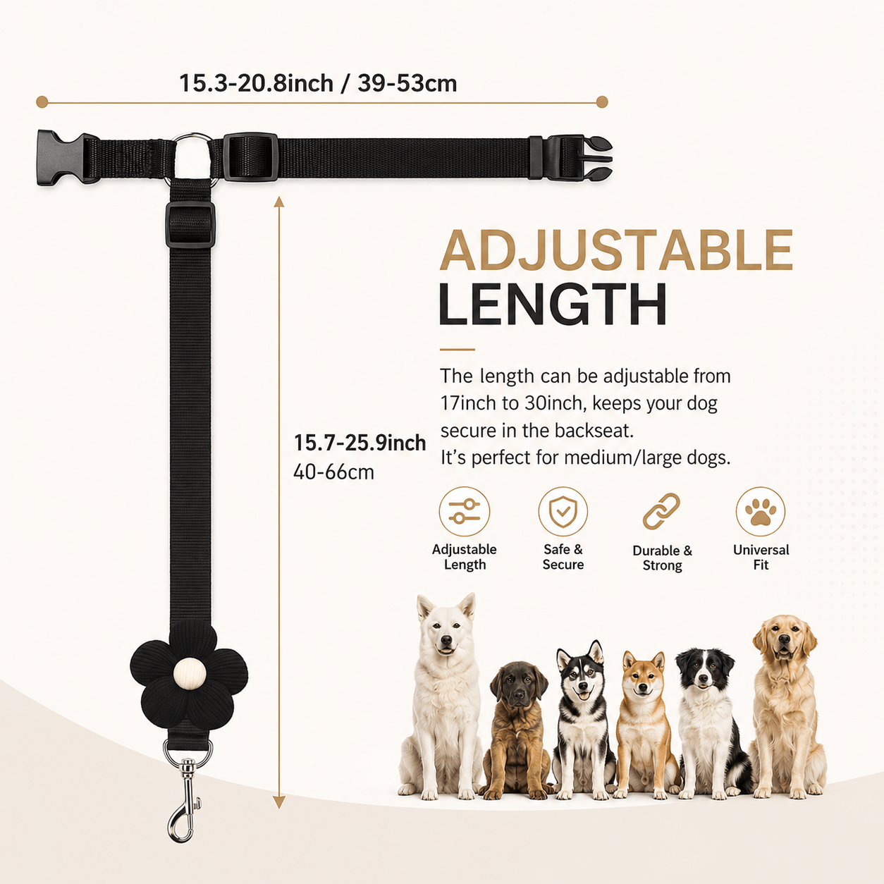 Adjustable Dog Car Seat Belt Fursera