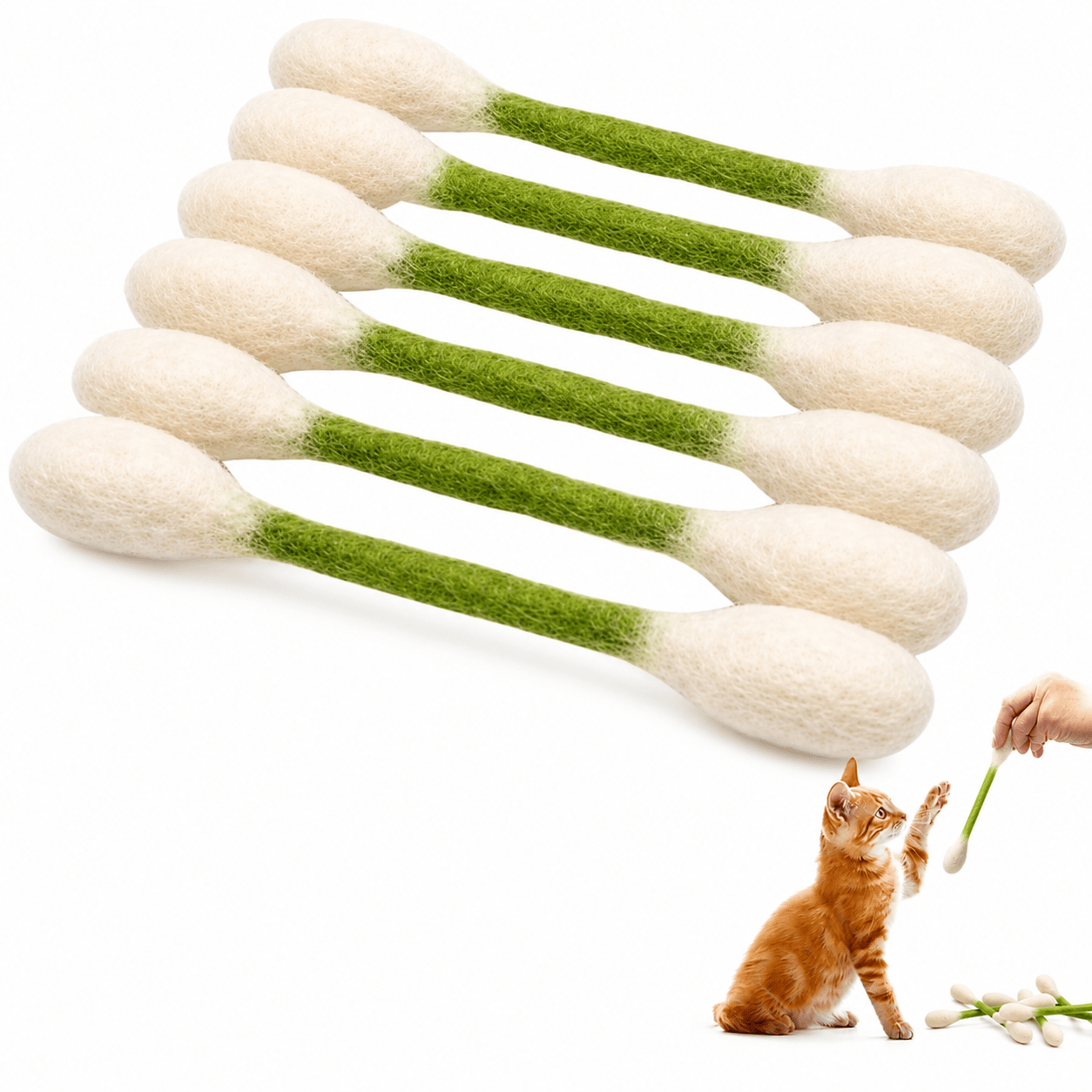 Giant Q Tip Cat Toy with Catnip (6PCS)