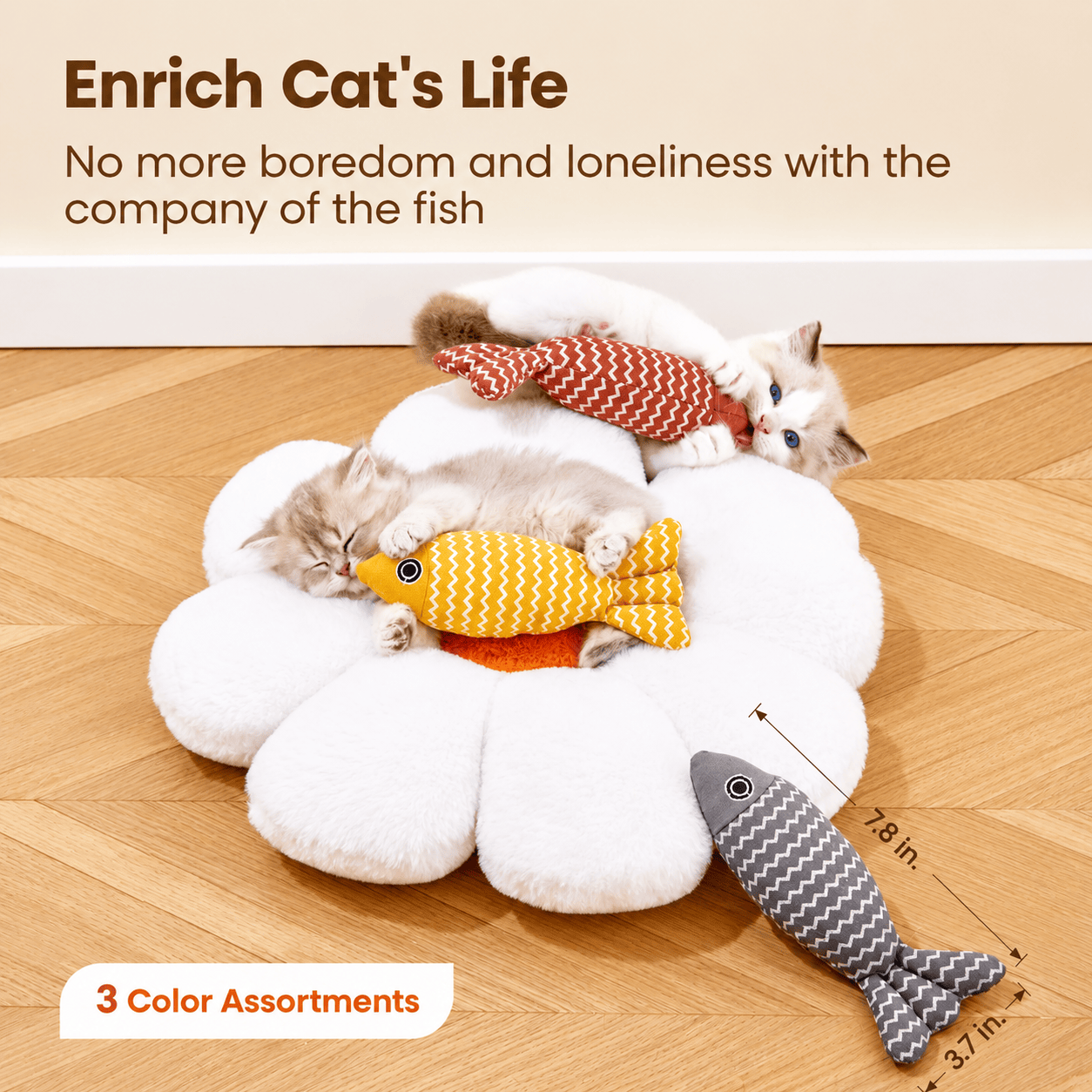 3PCS Catnip Fish Toy Set