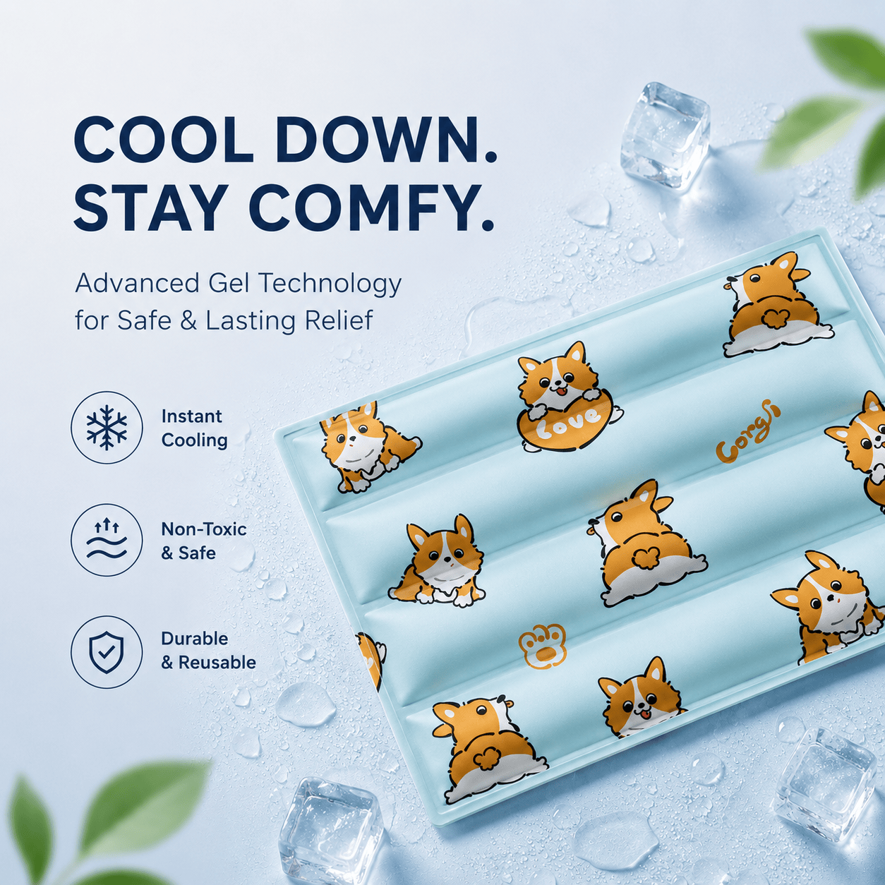 Self-Cooling Pet Mat for Dogs & Cats