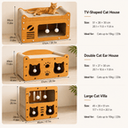 Wooden Cat Scratcher Bed for Indoor Cats