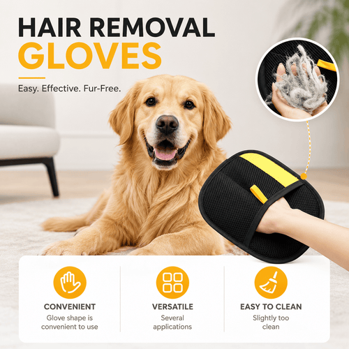 Pet Hair Removal Glove with Dual-Sided Electrostatic Bristles