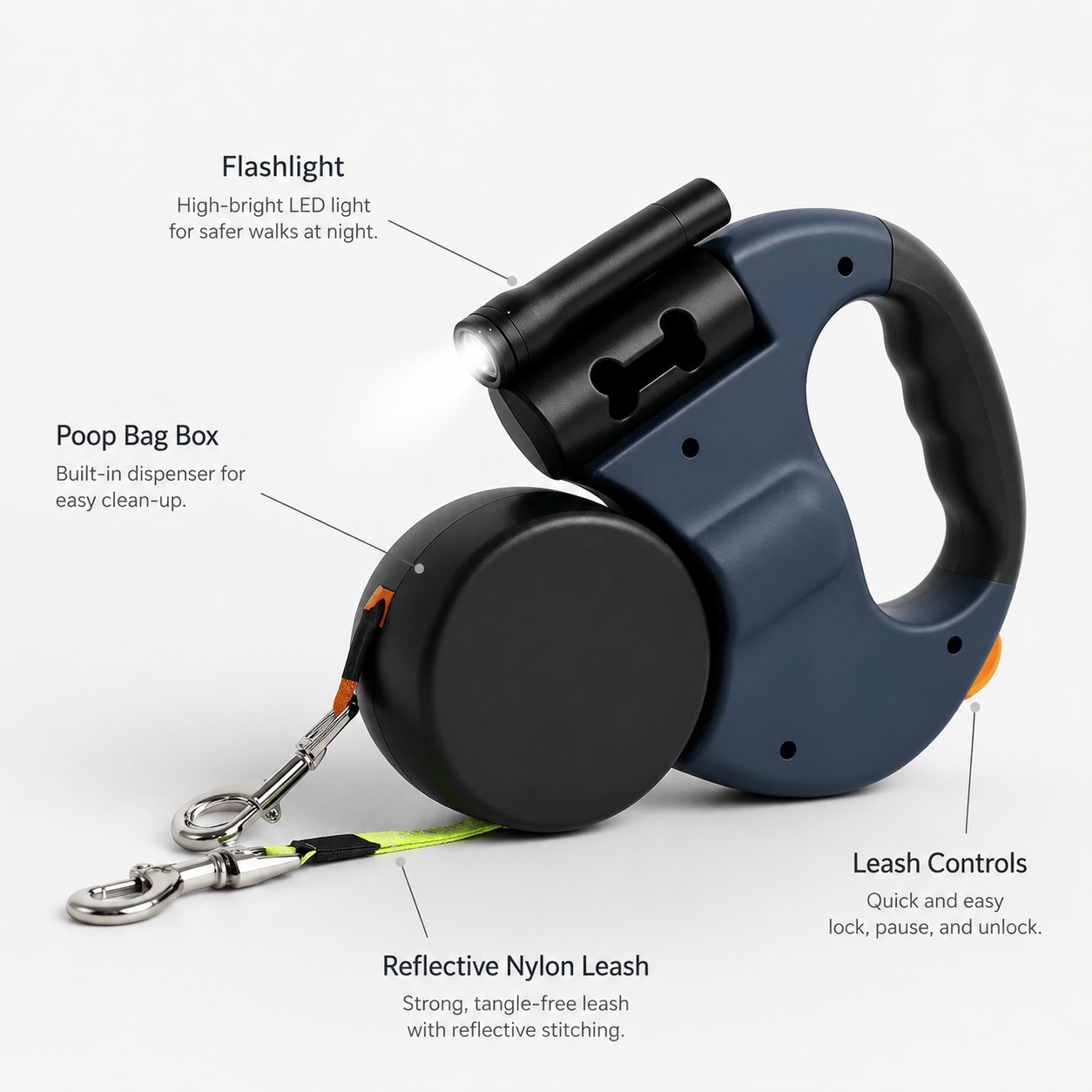 Tangle-Free Two-in-One Retractable Dog Leash