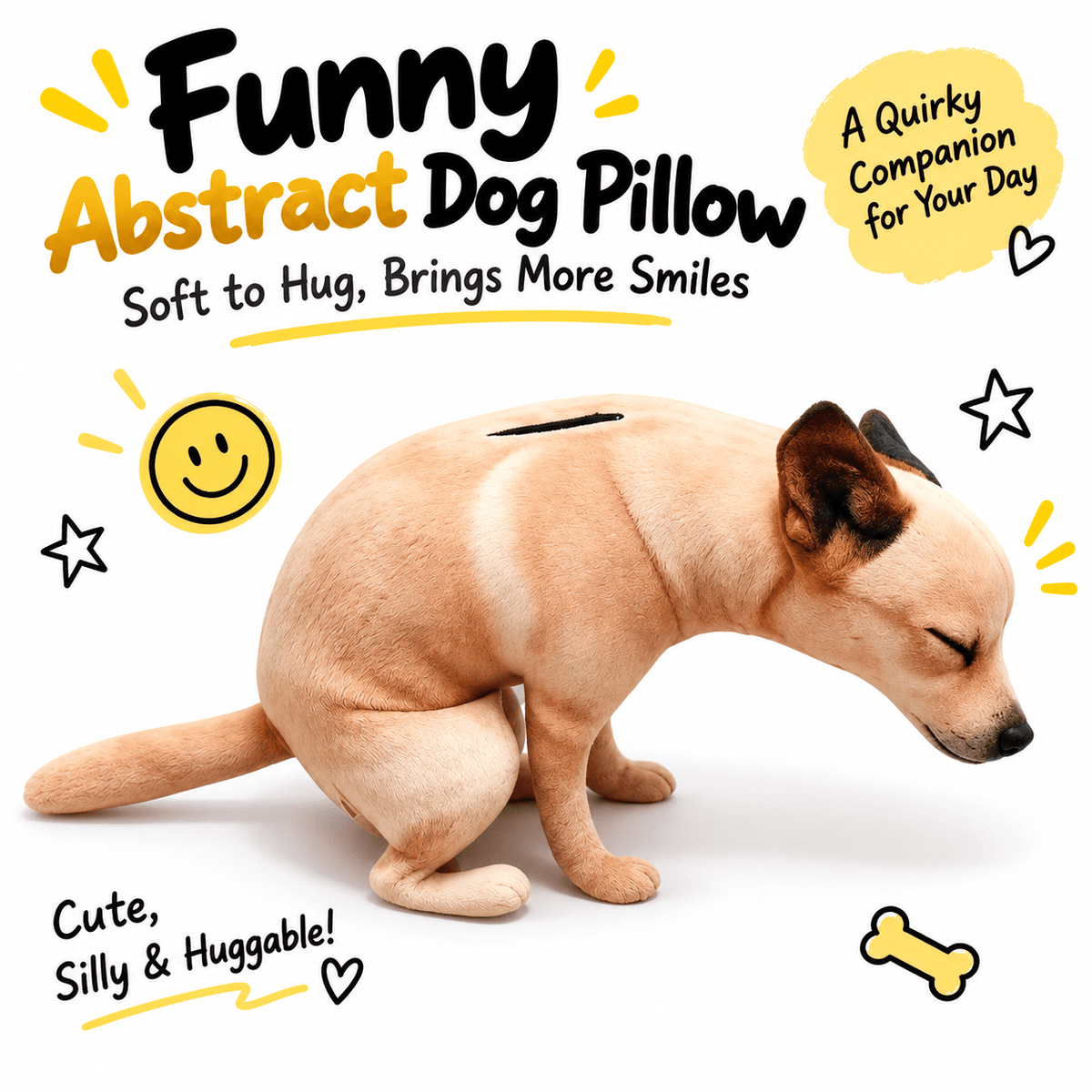 Funny Pooping Dog Plush Pillow – Realistic Novelty Dog Toy Fursera