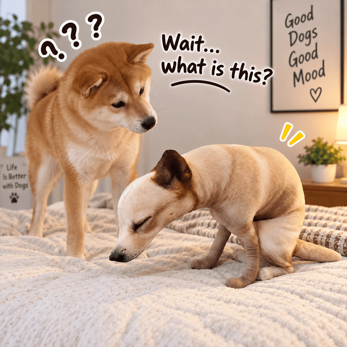 Funny Pooping Dog Plush Pillow – Realistic Novelty Dog Toy Fursera