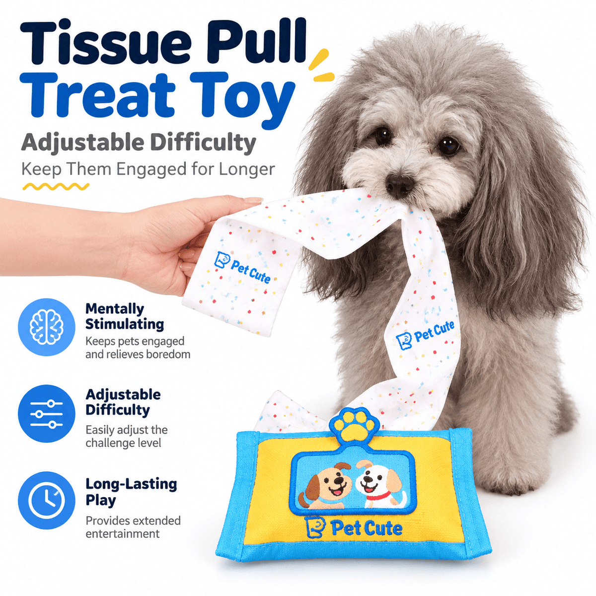 Tissue Box Dog Toy – Snuffle Treat Puzzle with Squeaker Fursera