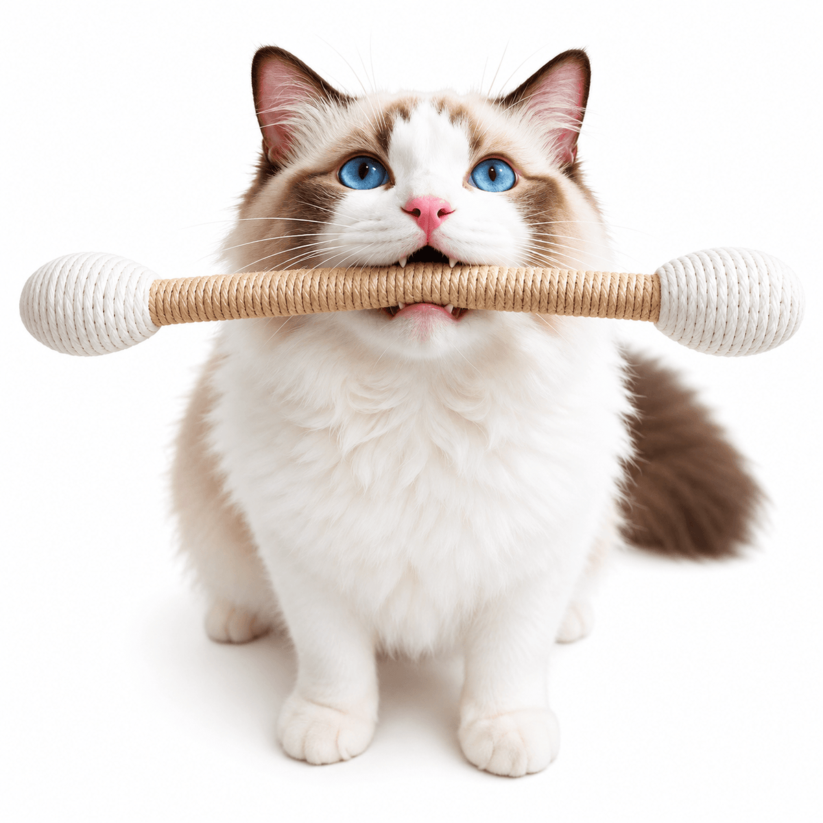 Large Sisal Catnip Kicker Toy – Solid Wood Core Fursera