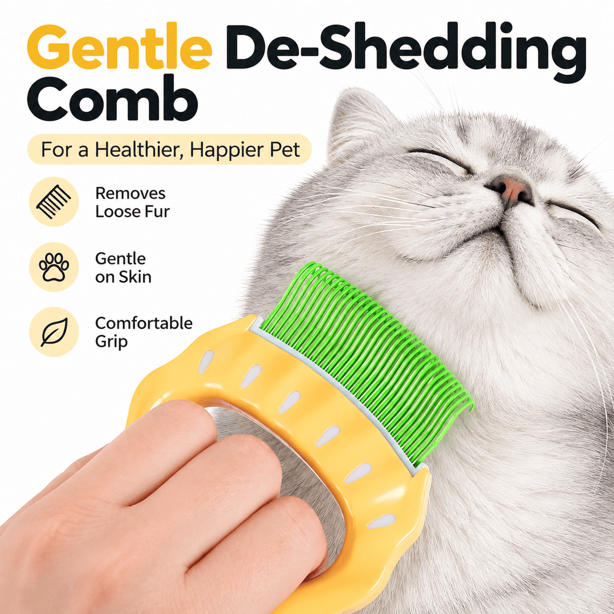 Cat Deshedding Comb – Loose Fur & Undercoat Remover Fursera