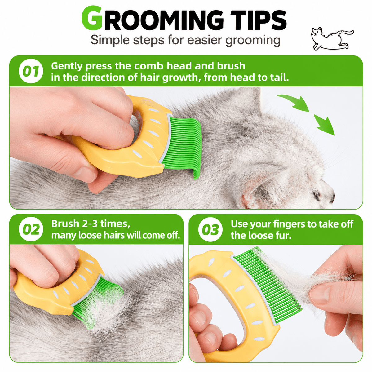 Cat Deshedding Comb – Loose Fur & Undercoat Remover Fursera