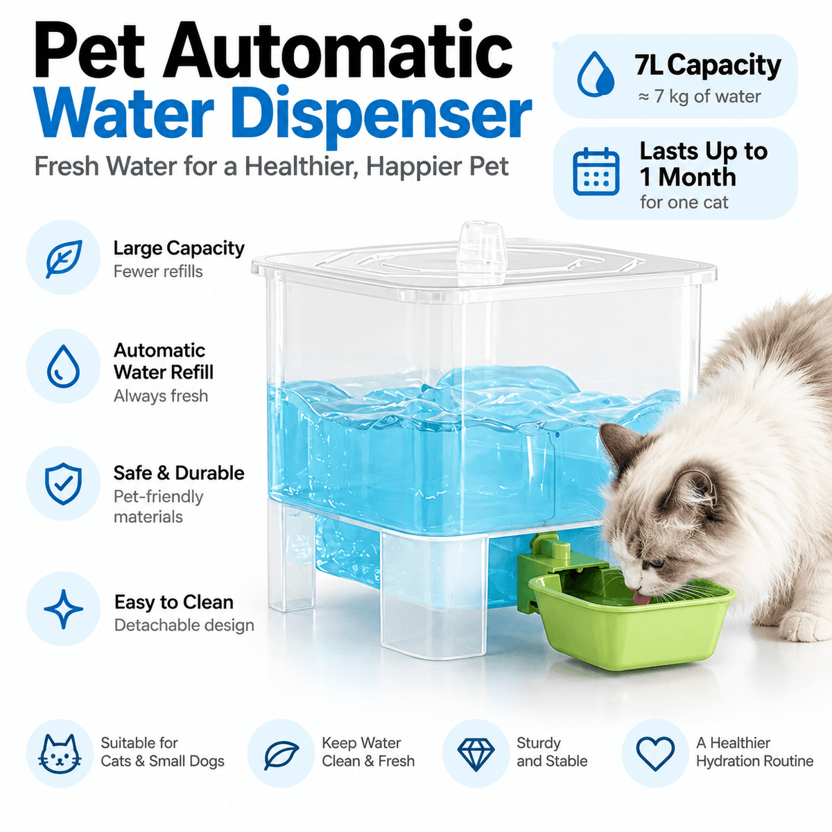 Automatic Pet Water Dispenser for Cats & Dogs Fursera