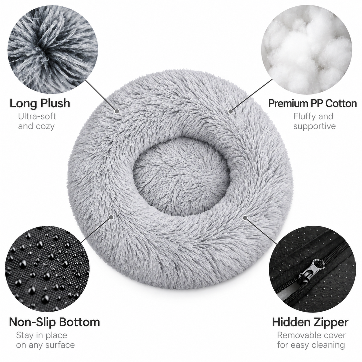 Cloud Calming Donut Bed - Anxiety Relieving Dog Bed Fursera