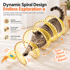 Collapsible Spiral Cat Tunnel Toy with Feathers & Bells Fursera