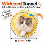 Collapsible Spiral Cat Tunnel Toy with Feathers & Bells Fursera