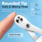 Cat Nail Clippers with Round-Hole Guide & Non-Slip Silicone Grip Fursera