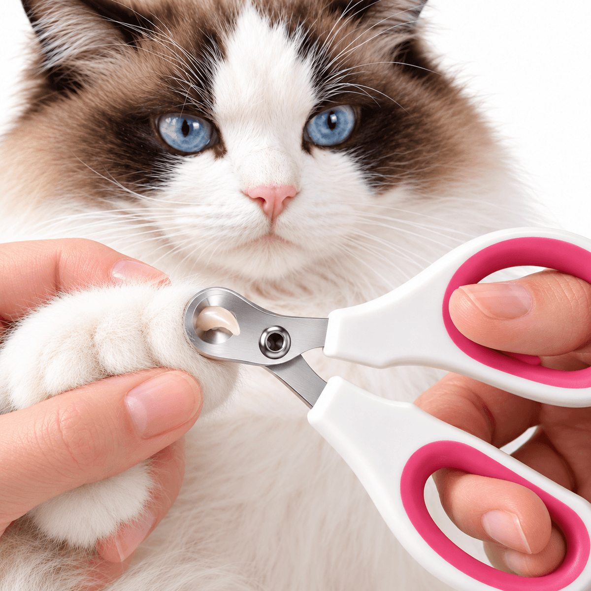 Cat Nail Clippers with Round-Hole Guide & Non-Slip Silicone Grip Fursera