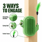 3-in-1 Cactus Cat Corner Groomer with Catnip Ball & Feather Teaser Fursera