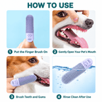 4-Pack 360° Silicone Pet Finger Toothbrush for Dogs & Cats Fursera