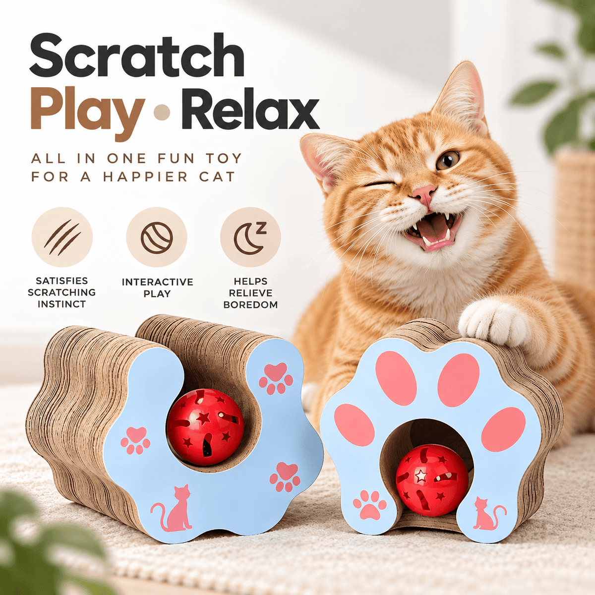 Interactive Honeycomb Cat Scratcher Lounge Fursera