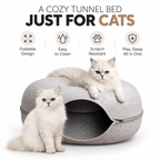 Donut Cat Tunnel Bed – 2-in-1 Felt Cat Cave & Lounge Fursera