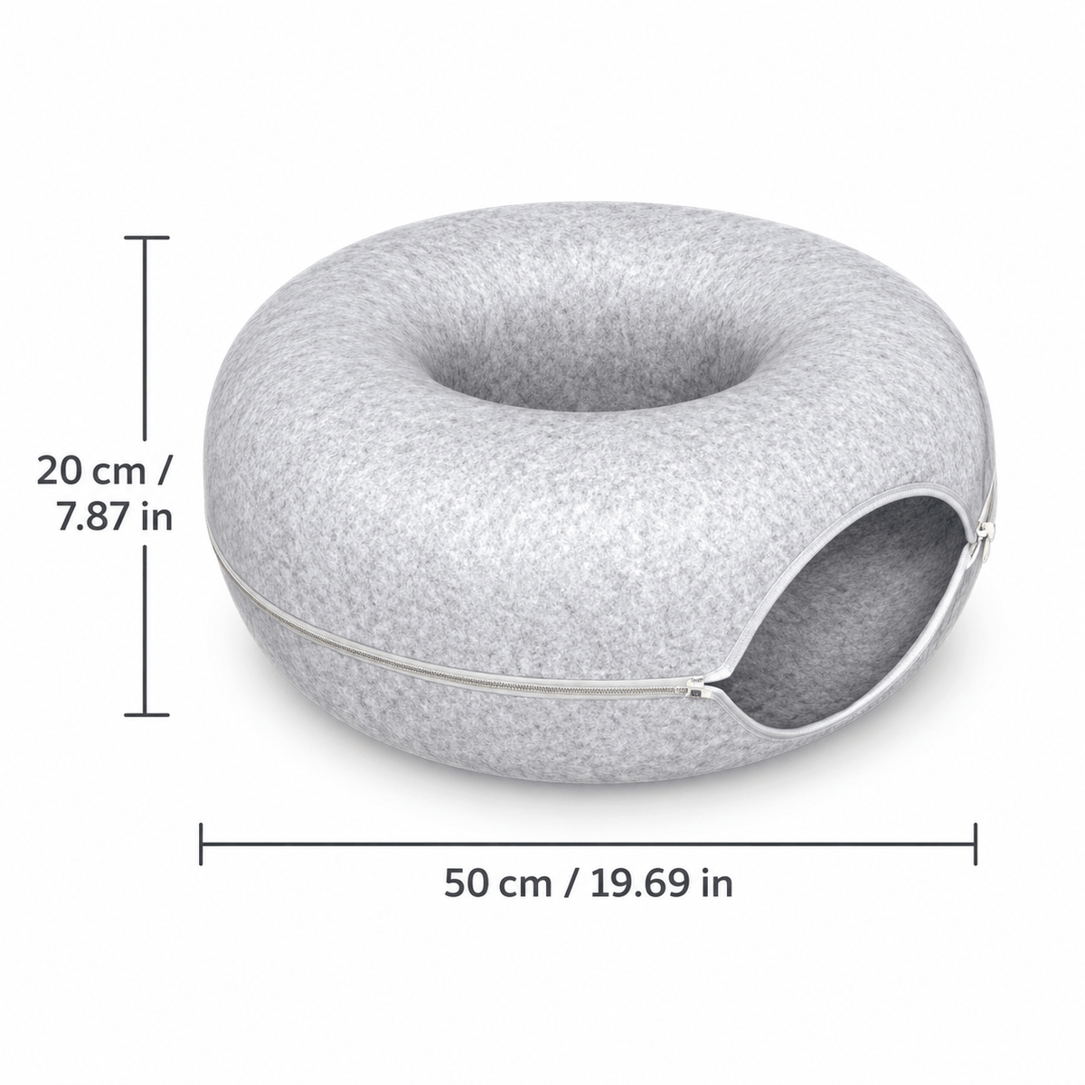Donut Cat Tunnel Bed – 2-in-1 Felt Cat Cave & Lounge Fursera