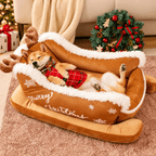 Christmas Sleigh Pet Bed for Dogs & Cats Fursera
