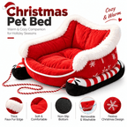Christmas Sleigh Pet Bed for Dogs & Cats Fursera