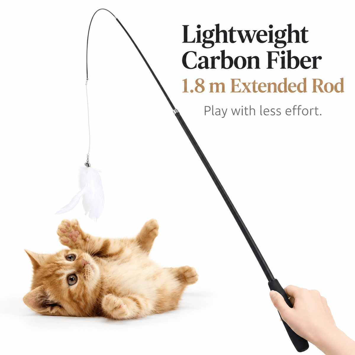 Extra-Long Telescopic Feather Cat Wand Fursera