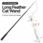 Extra-Long Telescopic Feather Cat Wand Fursera