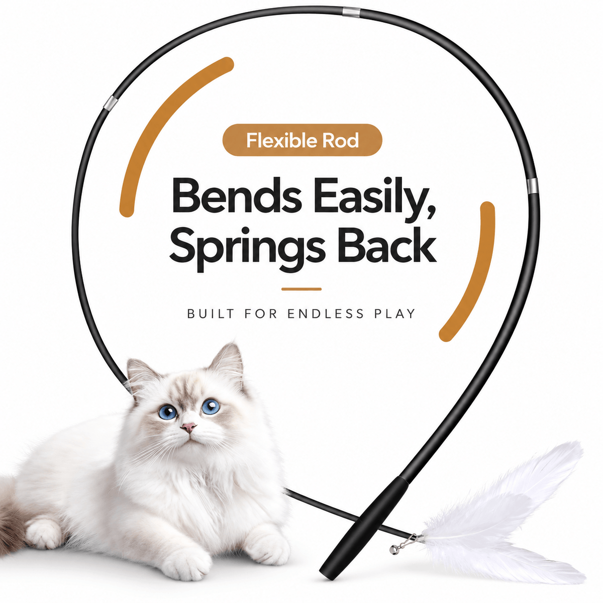 Extra-Long Telescopic Feather Cat Wand Fursera
