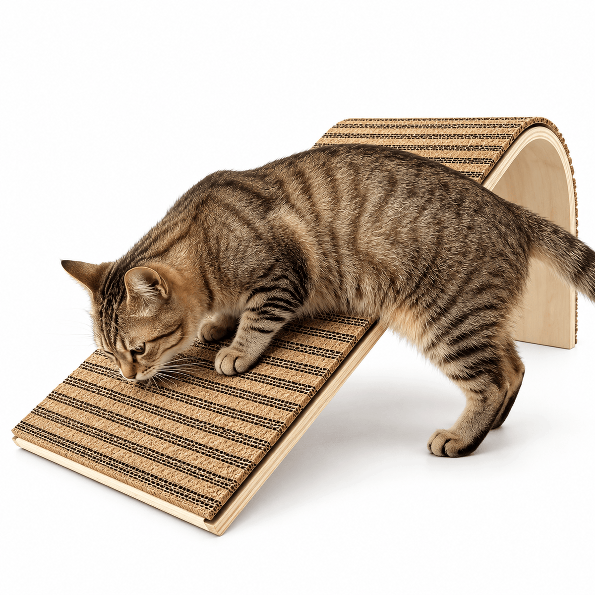 Natural Cork Cat Scratcher Ramp – Replaceable Pad with Catnip Fursera