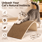 Natural Cork Cat Scratcher Ramp – Replaceable Pad with Catnip Fursera