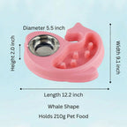 Double Pet Bowl – Fish Design Stainless Steel Food & Water Dish