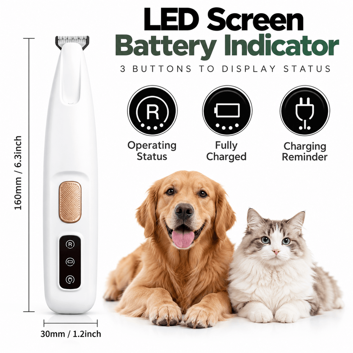 LED Pet Paw Trimmer for Dogs & Cats – Quiet & USB Rechargeable Fursera
