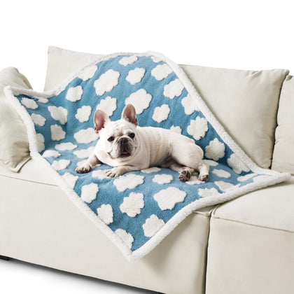 Reversible Plush Pet Blanket for Dogs & Cats – Fluffy Sofa & Bed Throw