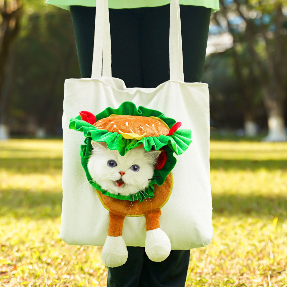 Cute Character Pet Carrier Tote Bag – Canvas Shoulder Bag for Cats & Small Dogs Fursera