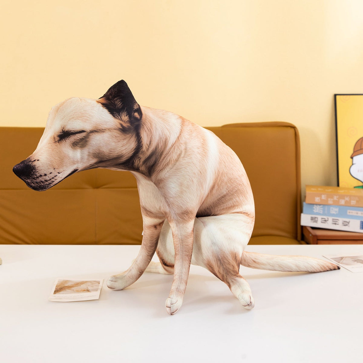 Funny Pooping Dog Plush Pillow – Realistic Novelty Dog Toy Fursera