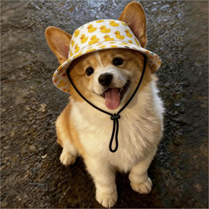 Cute Pet Sun Hat – Adjustable Outdoor Bucket Hat for Dogs & Cats Fursera