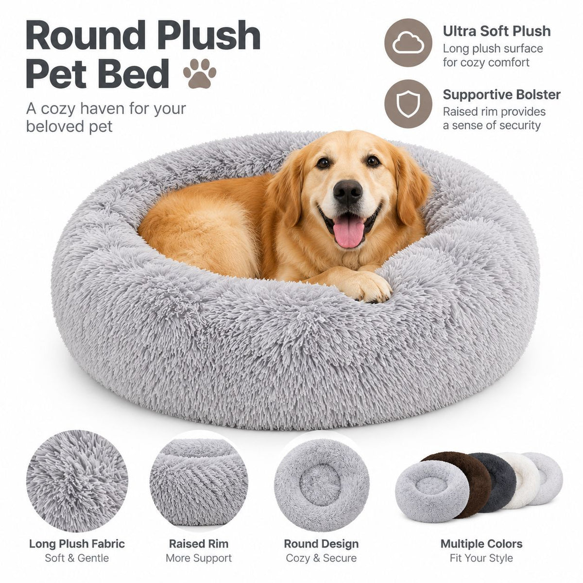 Cloud Calming Donut Bed - Anxiety Relieving Dog Bed Fursera
