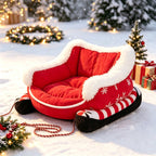 Christmas Sleigh Pet Bed for Dogs & Cats Fursera