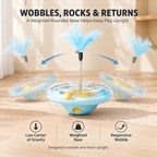3-in-1 Interactive Cat Toy – Wobble Treat Dispenser with Track Ball & Feather Teaser Fursera