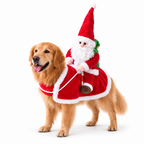 Santa Rider Dog Christmas Costume – Adjustable Holiday Cape Fursera
