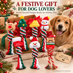 7-Piece Christmas Dog Toy Set – Festive Plush & Cotton Rope Toys for Chewing, Tugging & Fetch Fursera