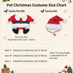 Christmas Pet Santa Costume & Sequin Hat for Cats and Small Dogs Fursera