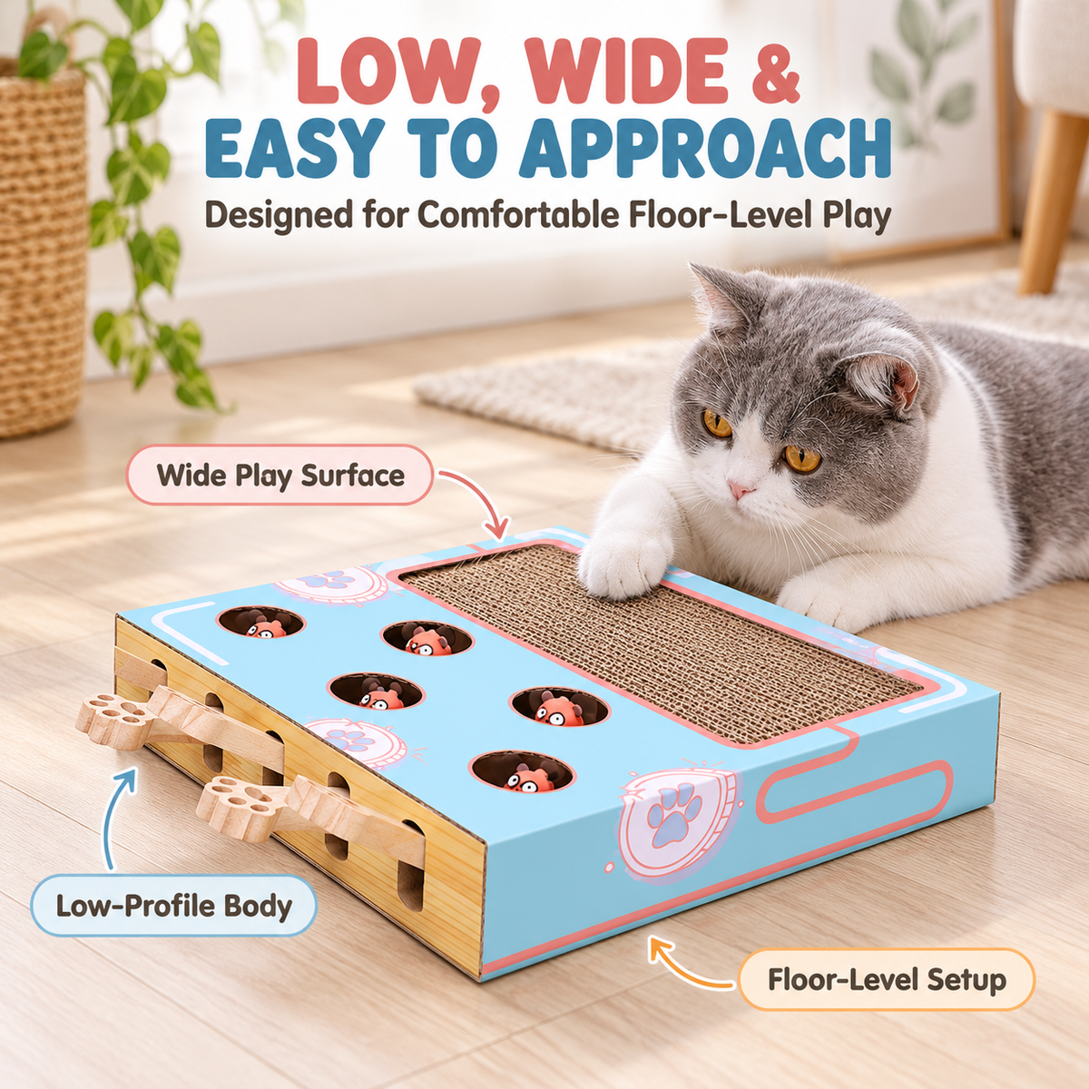 Interactive Pop-Up Mouse Cat Toy & Scratcher Fursera